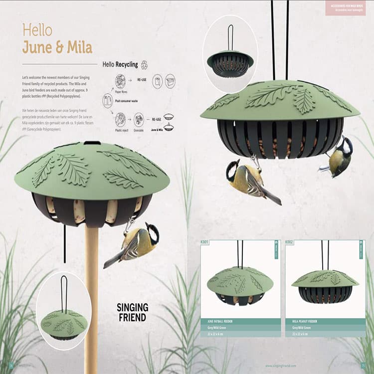 Bird feeder product concept with hanging and pole-mounted configurations