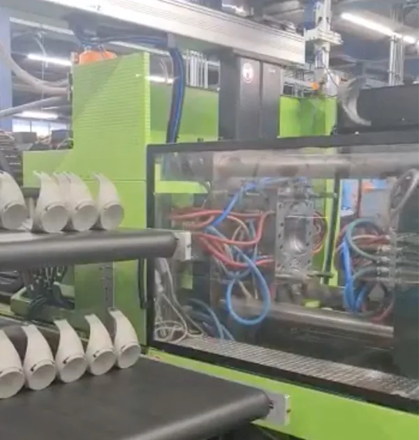 Plastic injection molded component undergoing dimensional inspection at Arktech