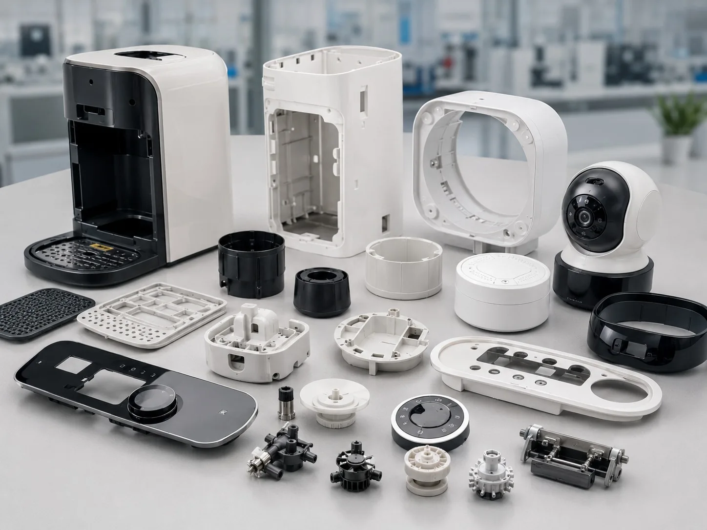Home appliance housings panels controls and molded functional parts