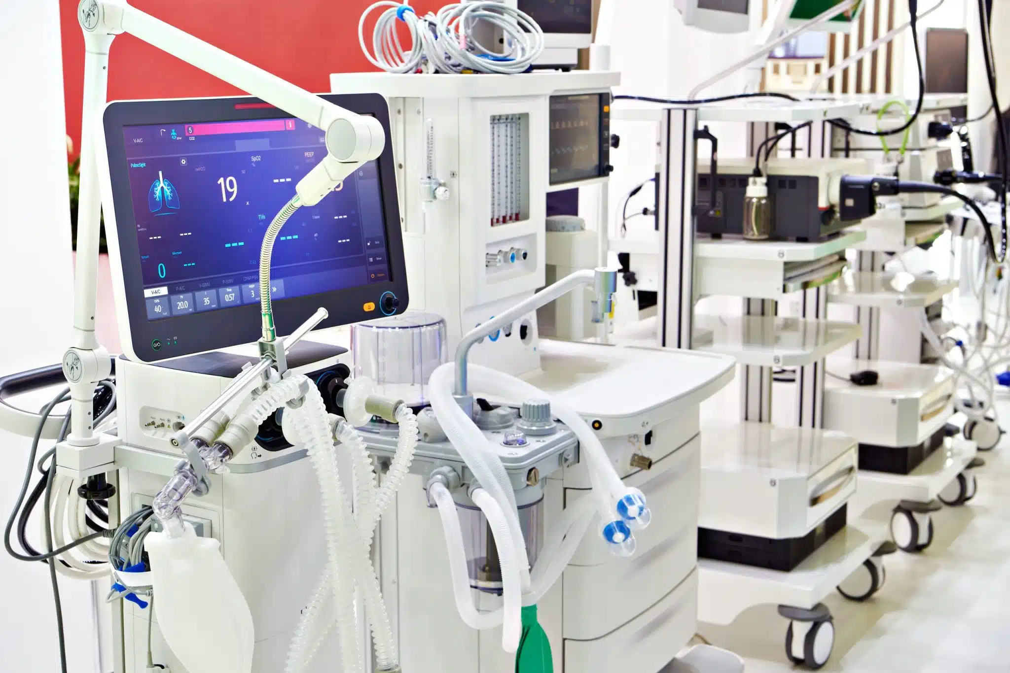 Medical equipment with molded plastic housings