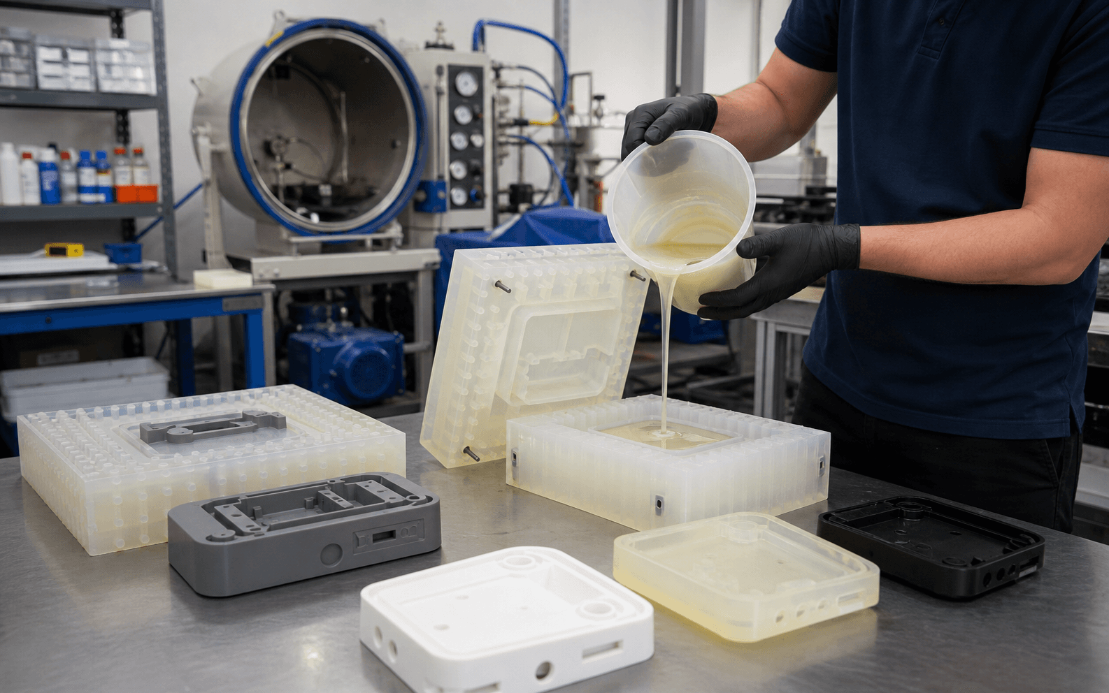 Polyurethane vacuum casting process and finished prototype housings