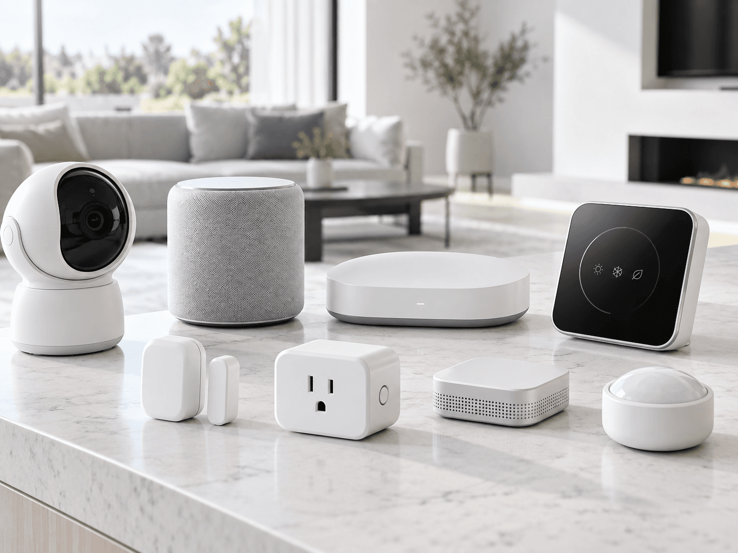 Smart home cameras hubs sensors and connected control devices